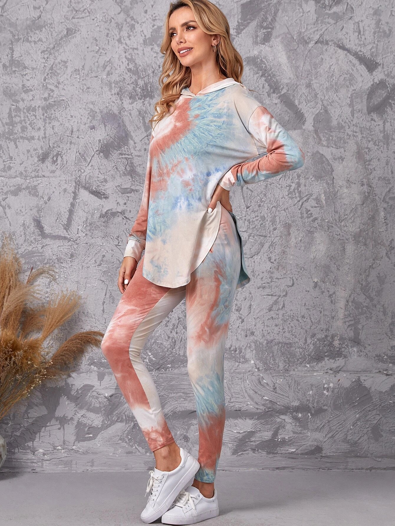 EMERY ROSE Tie Dye Hoodie and Leggings Set