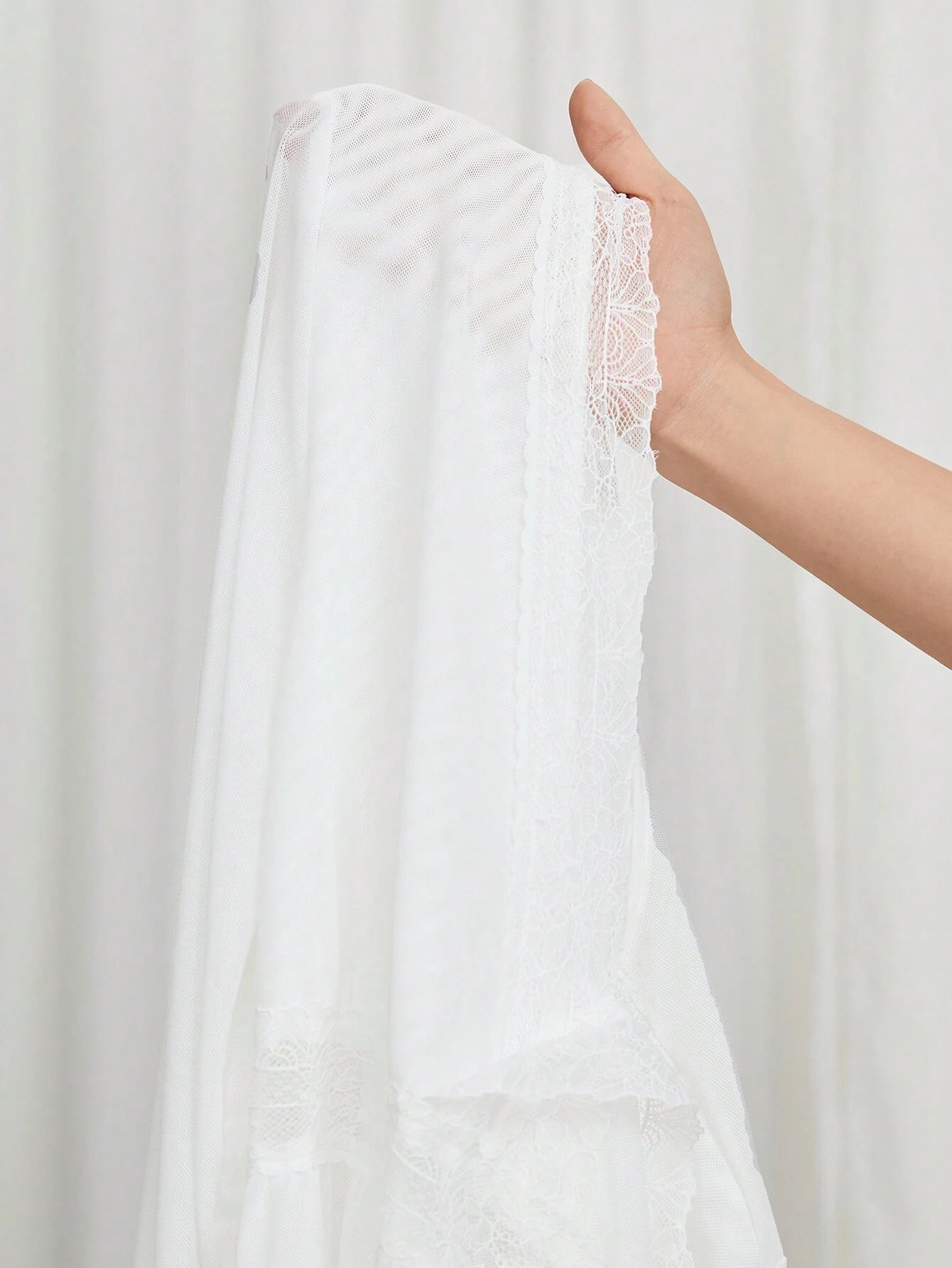 Ladies' Lace Panel Long Sleeve Top and Pants Pajama Set