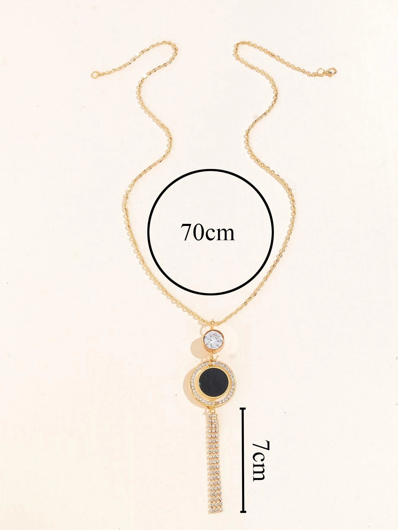 Rhinestone Decor round Pendant Necklace