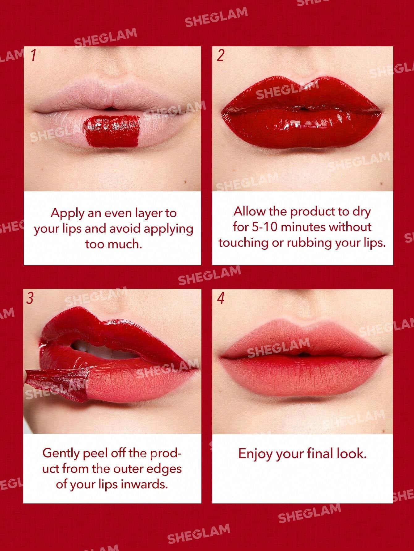 SHEGLAM Peel Talk Lip Tint-Celeb Crush Long-Lasting Waterproof Liquid Lipstick Peel off Lip Stain High Pigment Tattoo Tint Black Friday Sale Gift Lip Tint