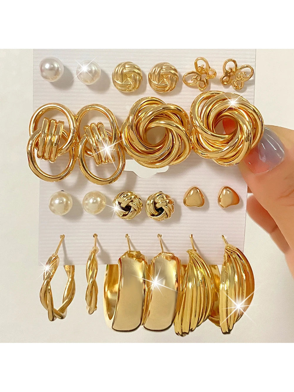 11Pairs Butterfly Geometric Decor Earrings Set