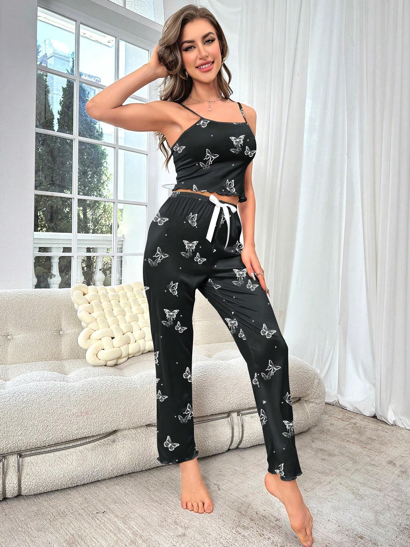 Butterfly Print Cami Top & Pants PJ Set