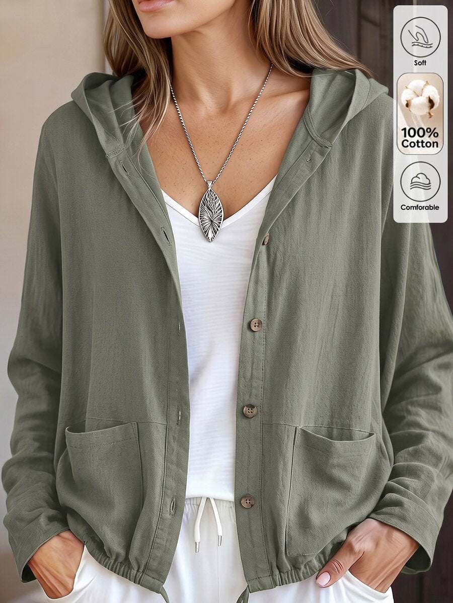 SHEIN Louniche جاكيت نسائي مريح بلون أخضر