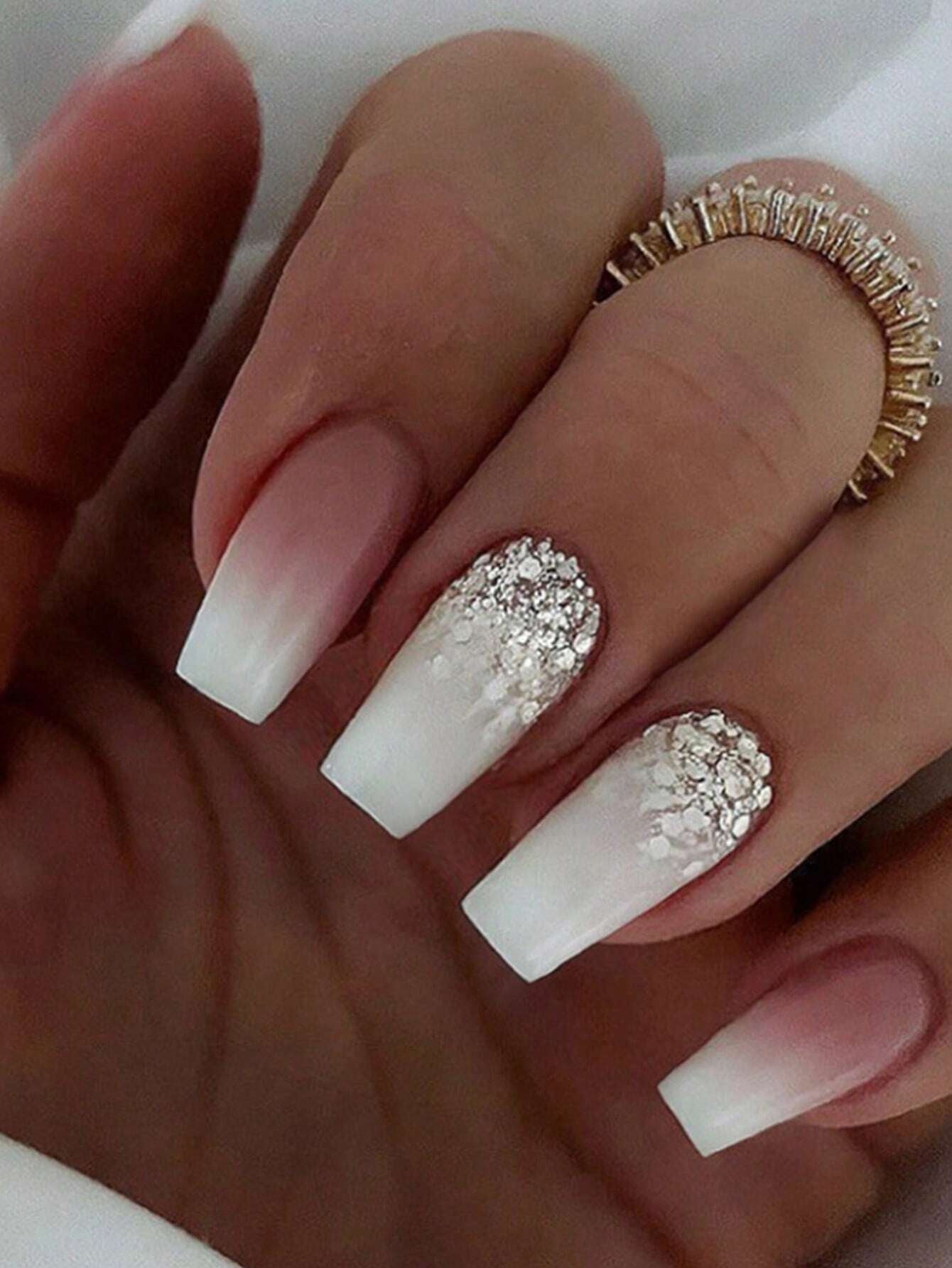 Upgrade Your Look with 24Pcs Short Style Square Shape Gradient Floral Pattern Jelly Pink False Nails, Perfect for Parties or Daily Wear