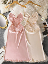 SHEIN Snug Zone طقم فستان نوم قطعتين من الساتان والدانتيل