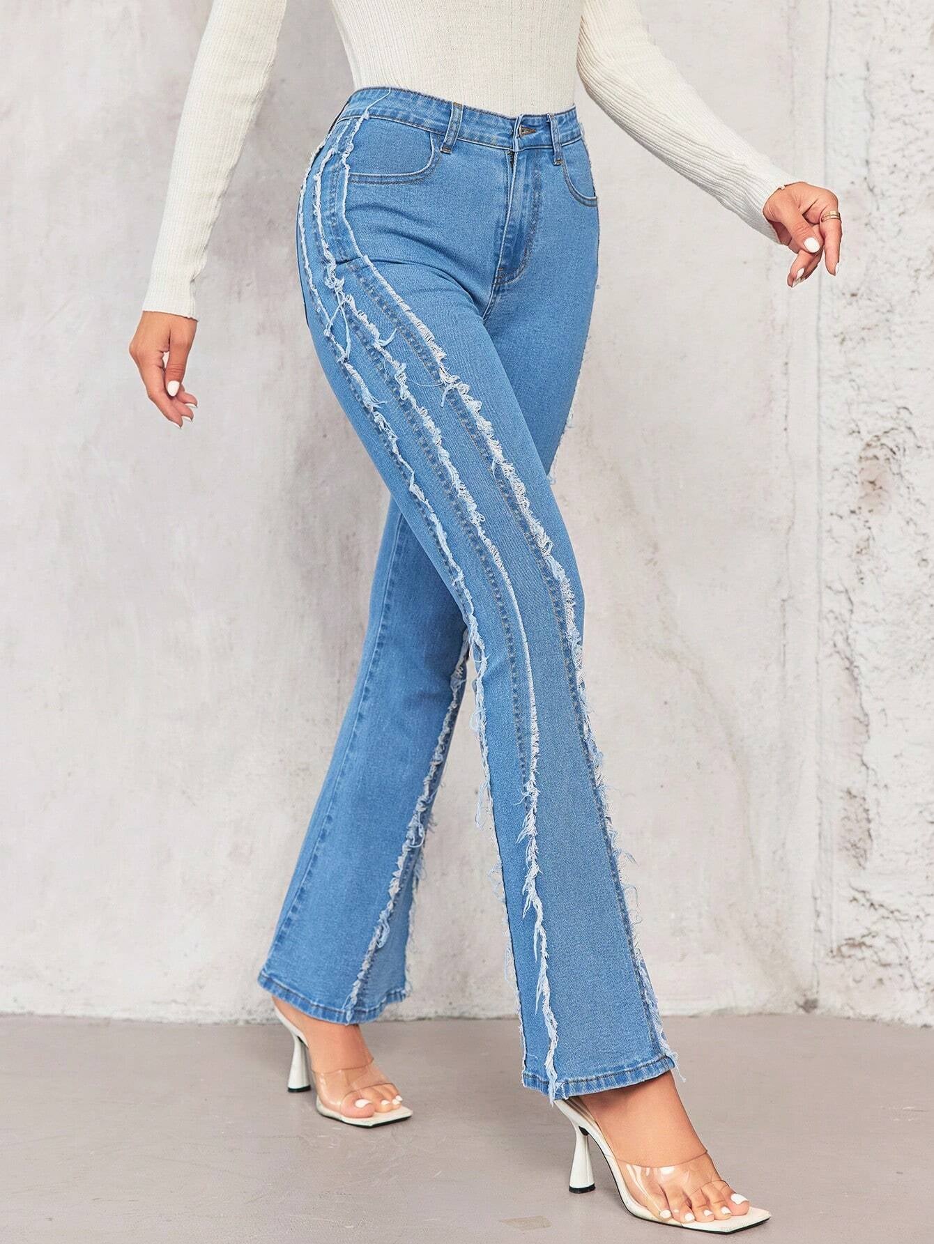 Privé Raw Trim Flare Leg Jeans