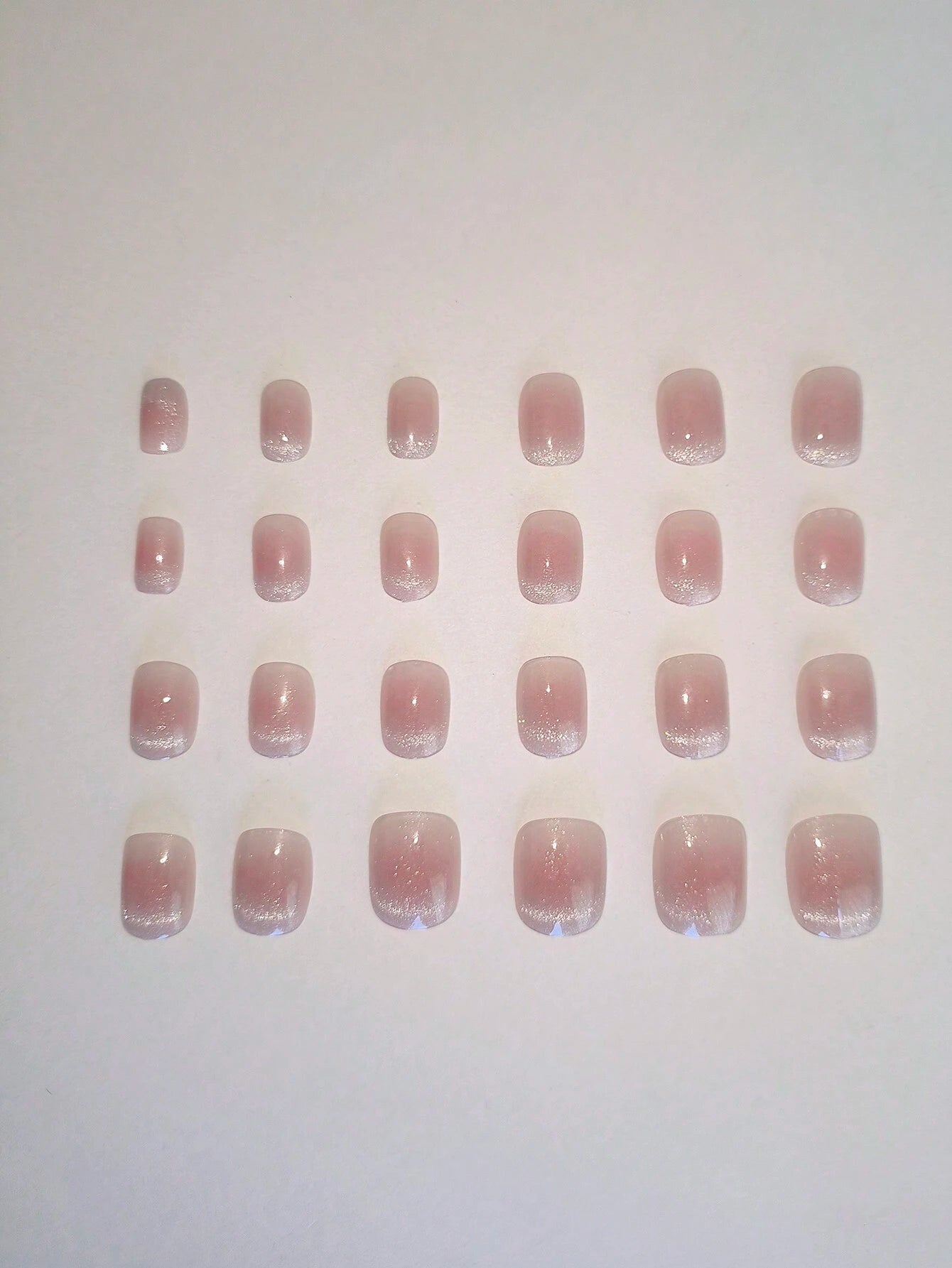 24Pcs Short Almond Shaped Aurora Sparkle False Nails - Perfect for Party & Dance Wear (Includes Jelly Gum & 1Pc Nail File)