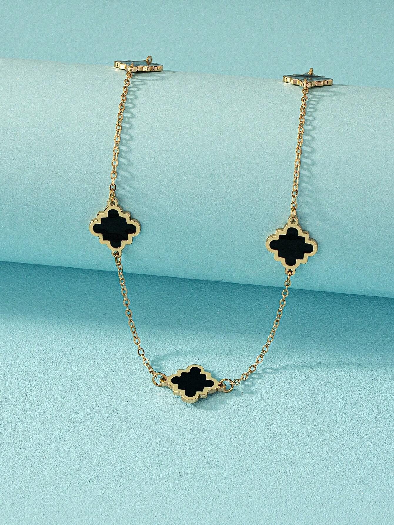 1Pc Fashion Iron Alloy Geometric Decor Long Necklace for Women for Daily Life