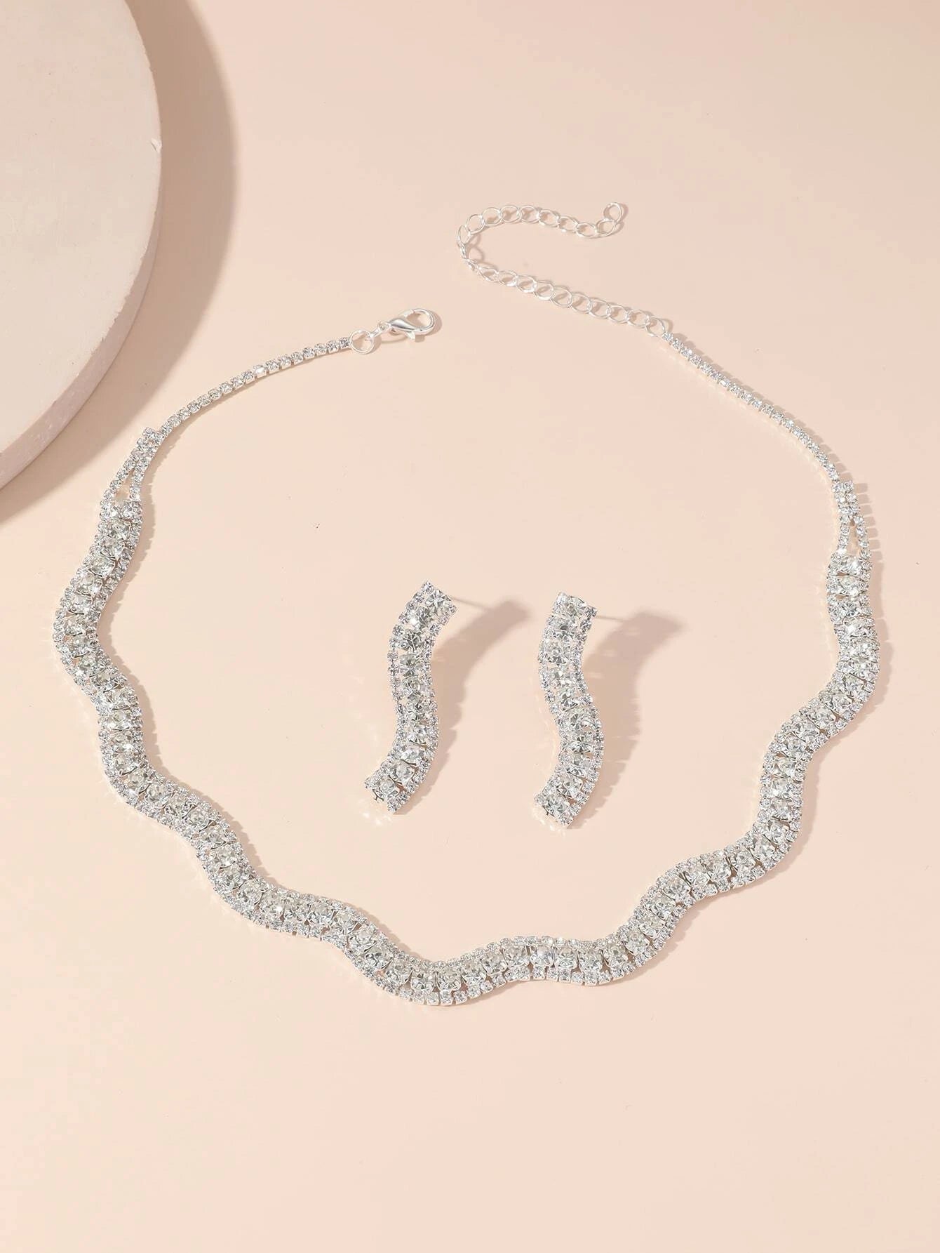 3Pcs/Set Rhinestone Decor Jewelry Set