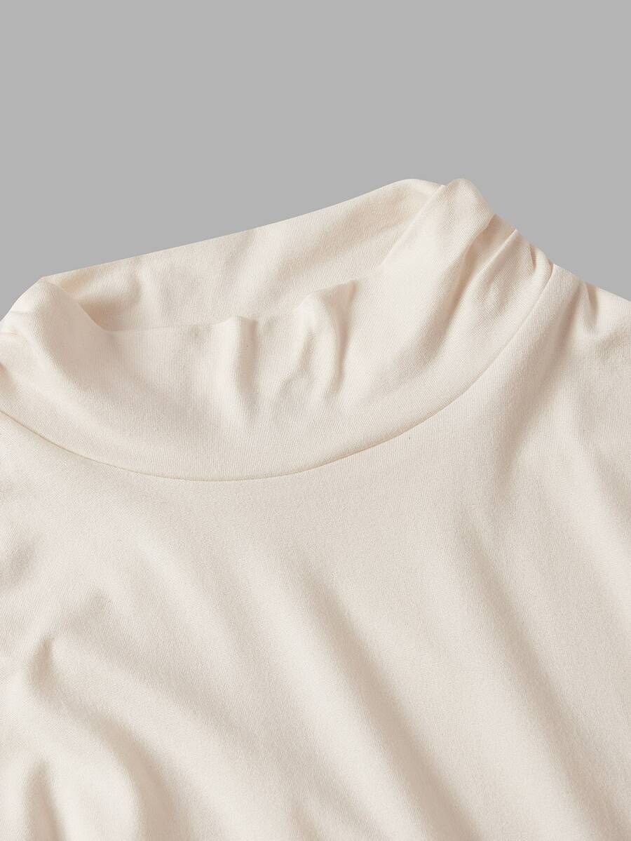 SHEIN MOD فستان طويل سادة مع حزام خصر بلون مشمشي