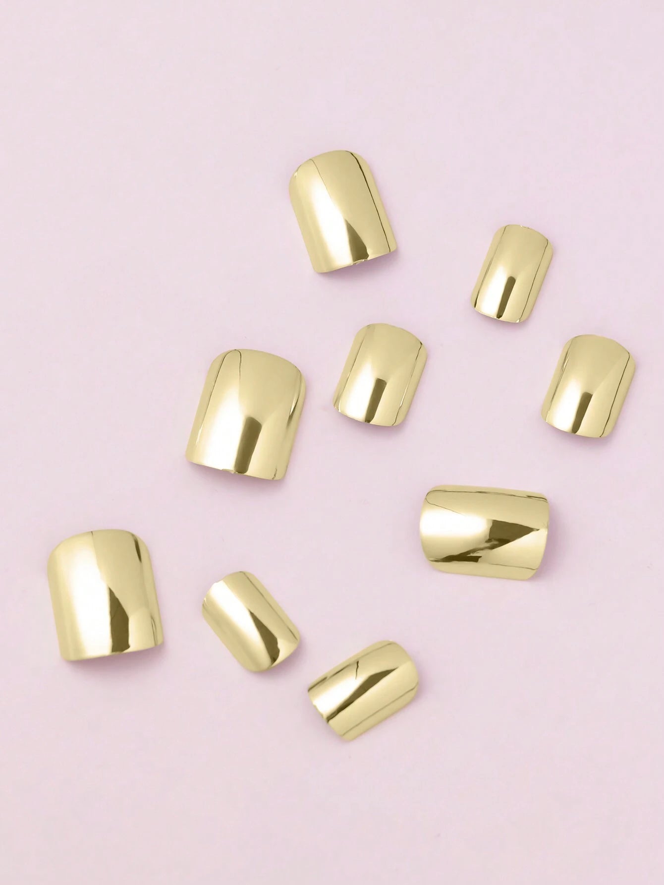 Instantly Upgrade Your Look with 24Pcs Long Square Gold Solid Mirror Effect Fake Nail & 1Pc Nail File & 1Sheet Nail Tape