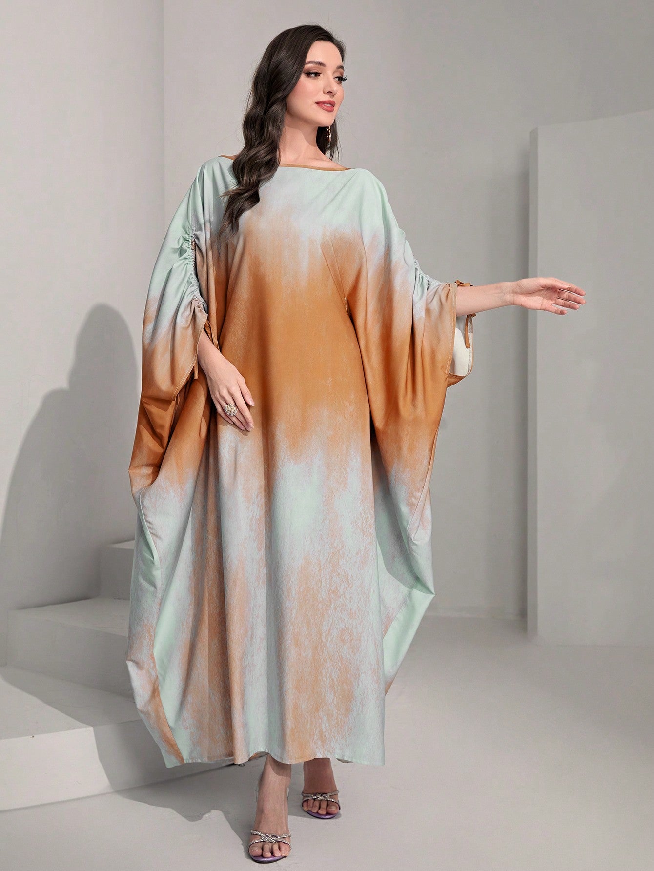 Najma Tie Dye Batwing Sleeve Kaftan