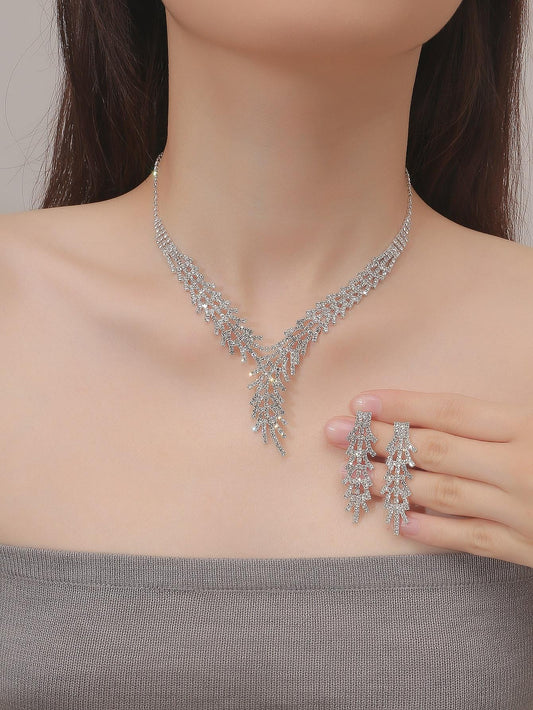 3Pcs/Set Rhinestone Decor Jewelry Set