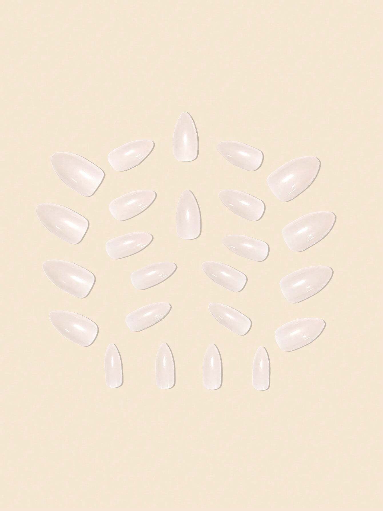 24Pcs False Nails in Waterdrop Shape, Black French Manicure with Small Flowers & Pointy Almond Shape +Jelly Glue + Nail File