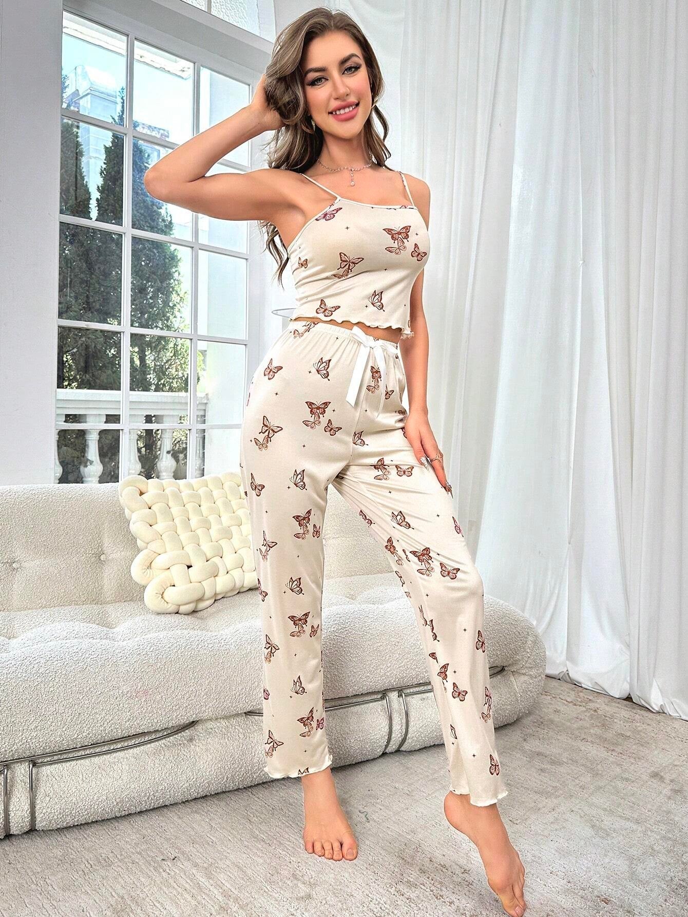 Butterfly Print Cami Top & Pants PJ Set