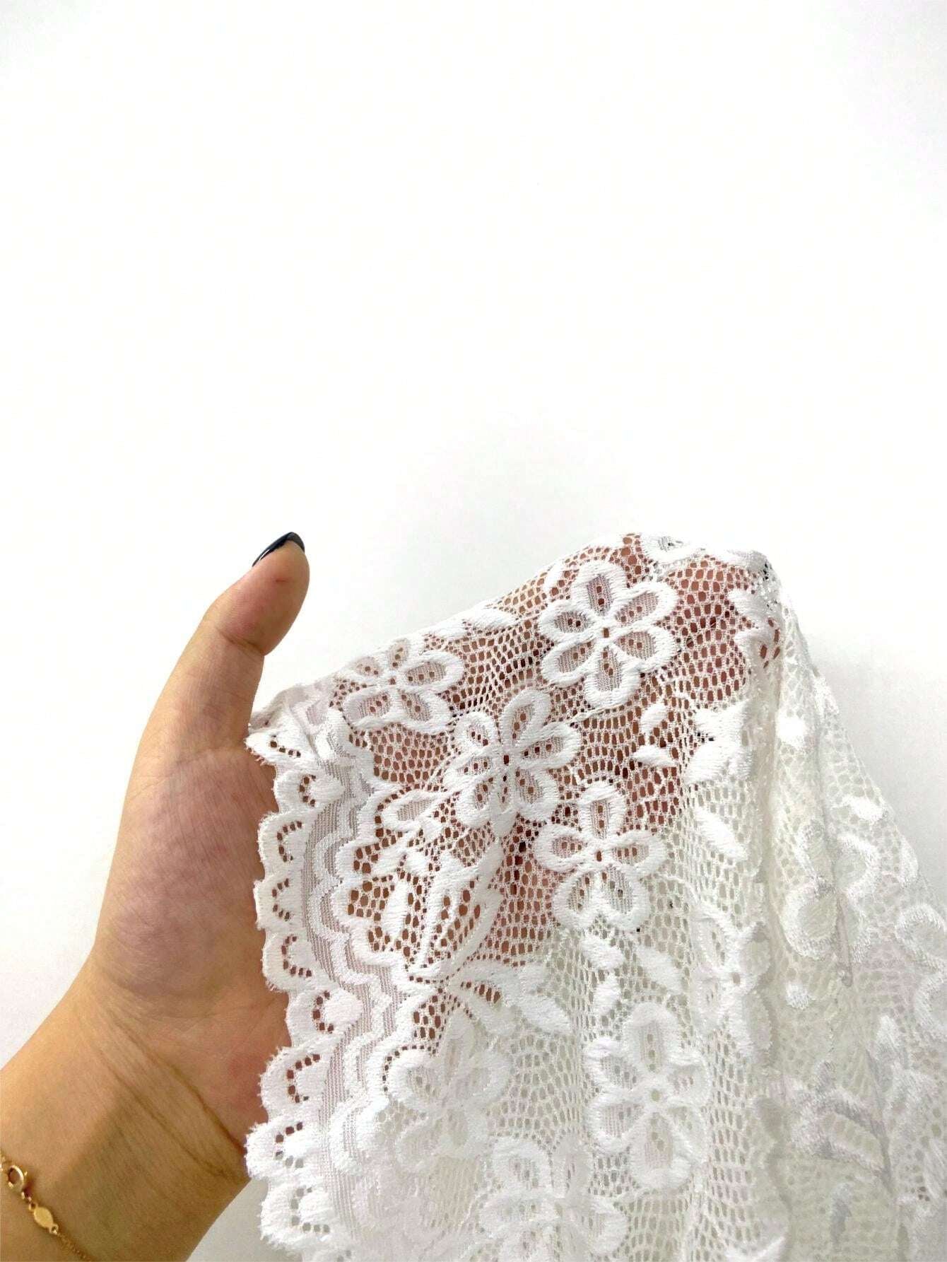 Floral Lace Bow Front PJ Set