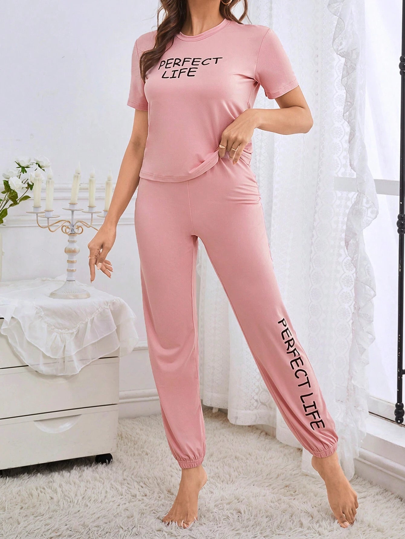 Women'S Letter Printed Homewear Set