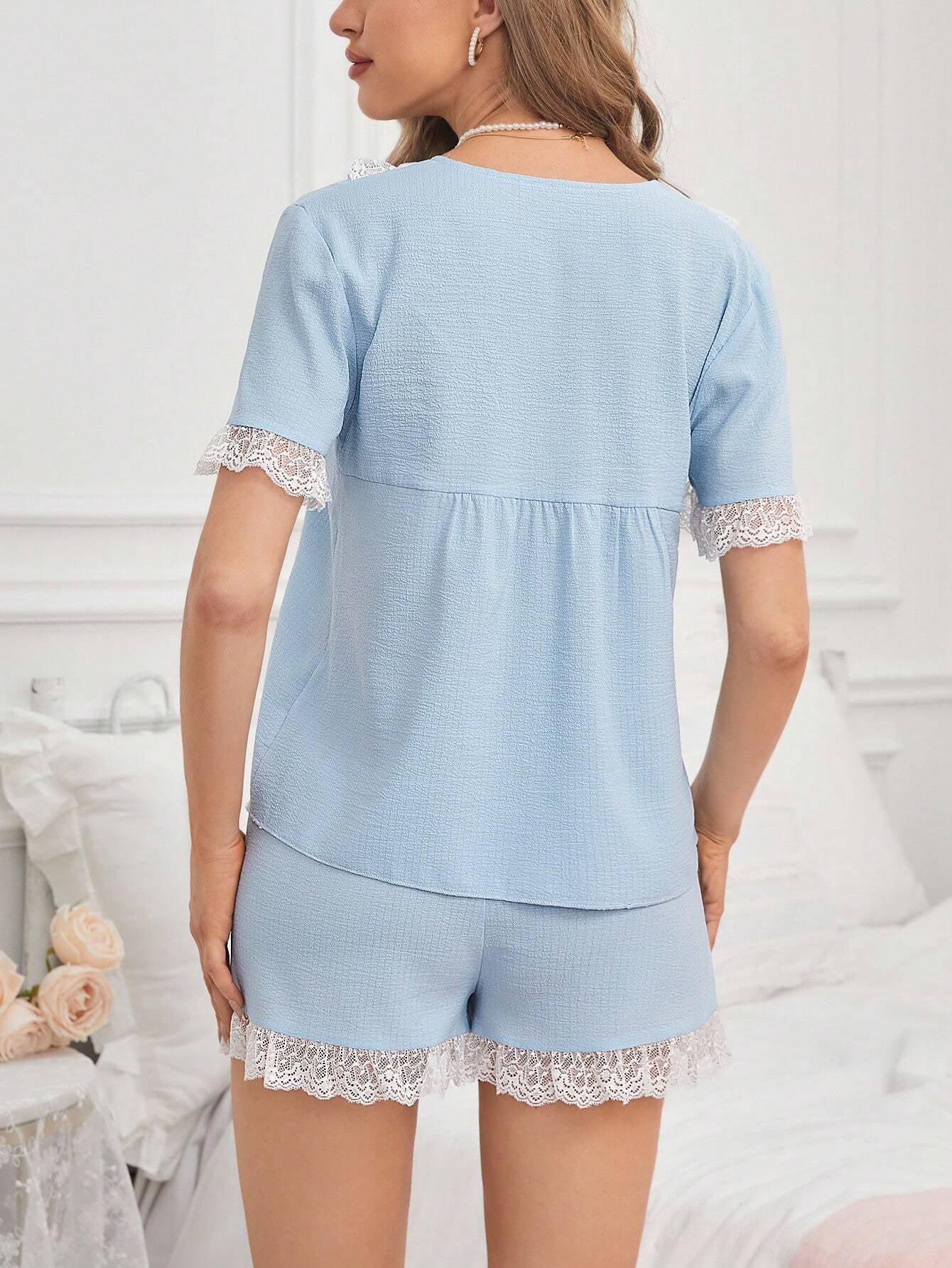 Lace Trimmed Ladies' Pajama Set