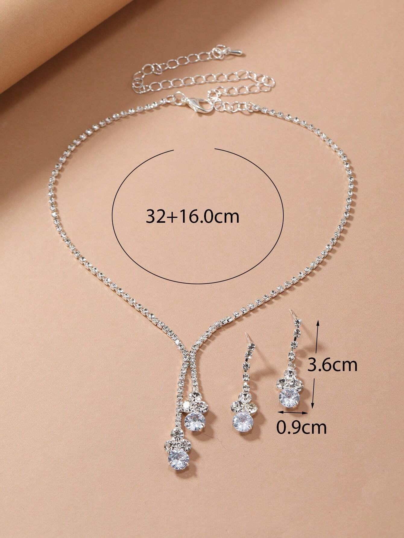 3Pcs/Set Luxury Cubic Zirconia Decor Jewelry Set for Women for Party