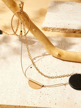 VCAY Handmade Double Layer Geometric Long Necklace