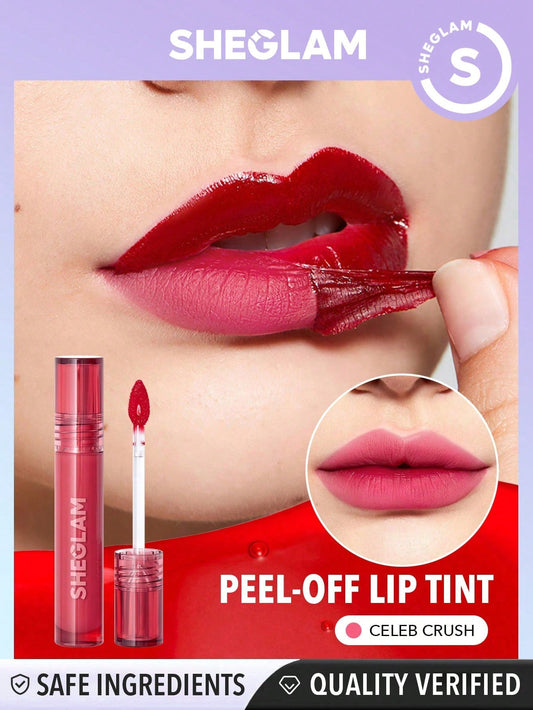 SHEGLAM Peel Talk Lip Tint-Celeb Crush Long-Lasting Waterproof Liquid Lipstick Peel off Lip Stain High Pigment Tattoo Tint Black Friday Sale Gift Lip Tint