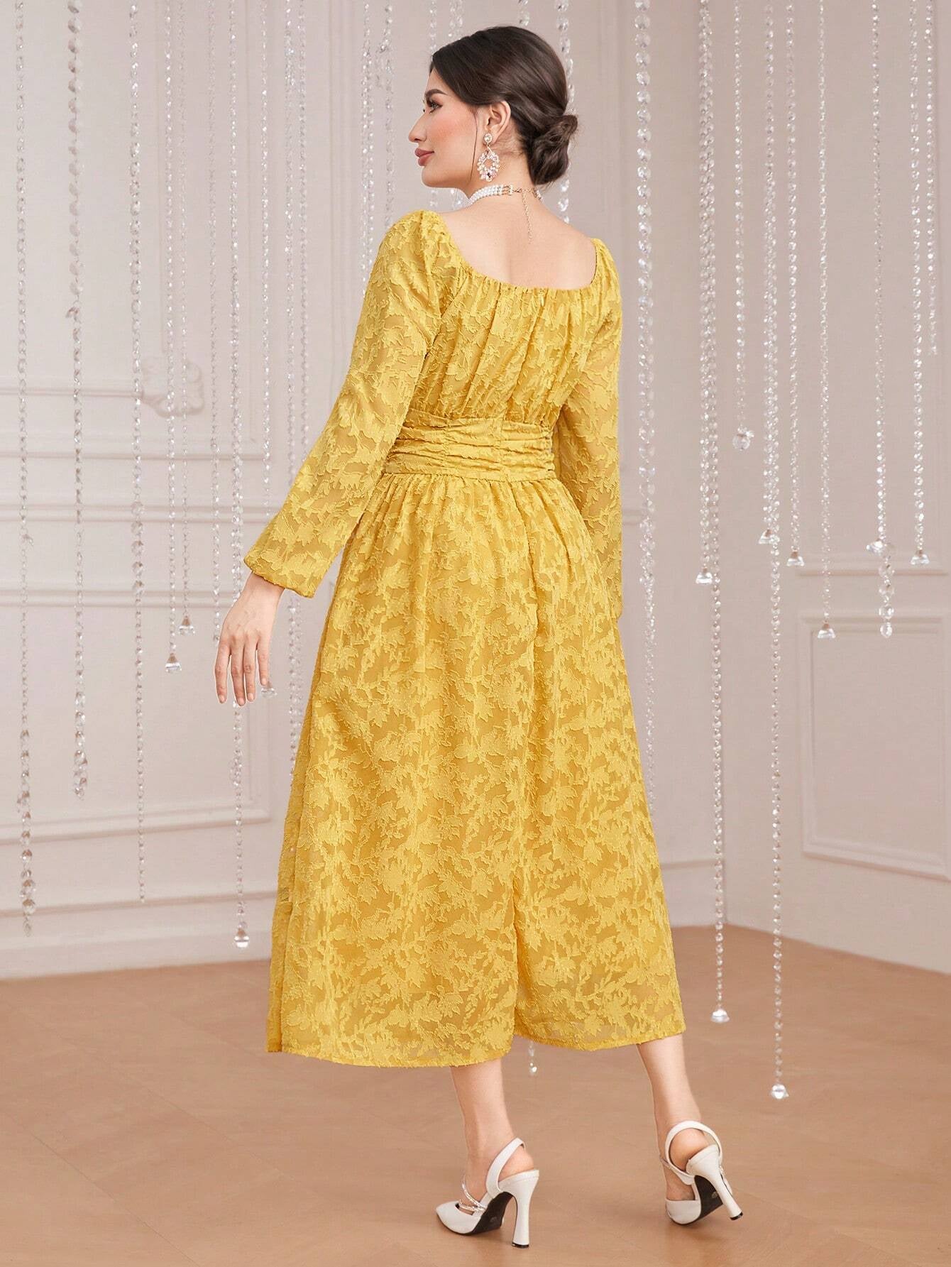 Modely Women'S Solid Color Waist-Cinching Dress