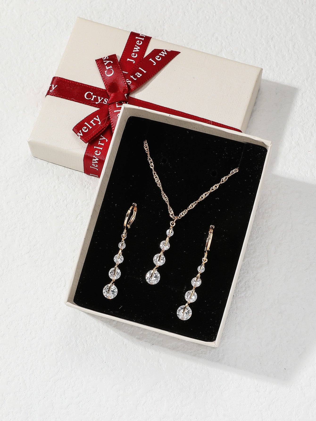 3Pcs Cubic Zirconia Pendent Set for Women Party Dating Gift