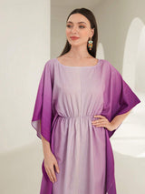 Najma Ombre Print Batwing Sleeve Dress