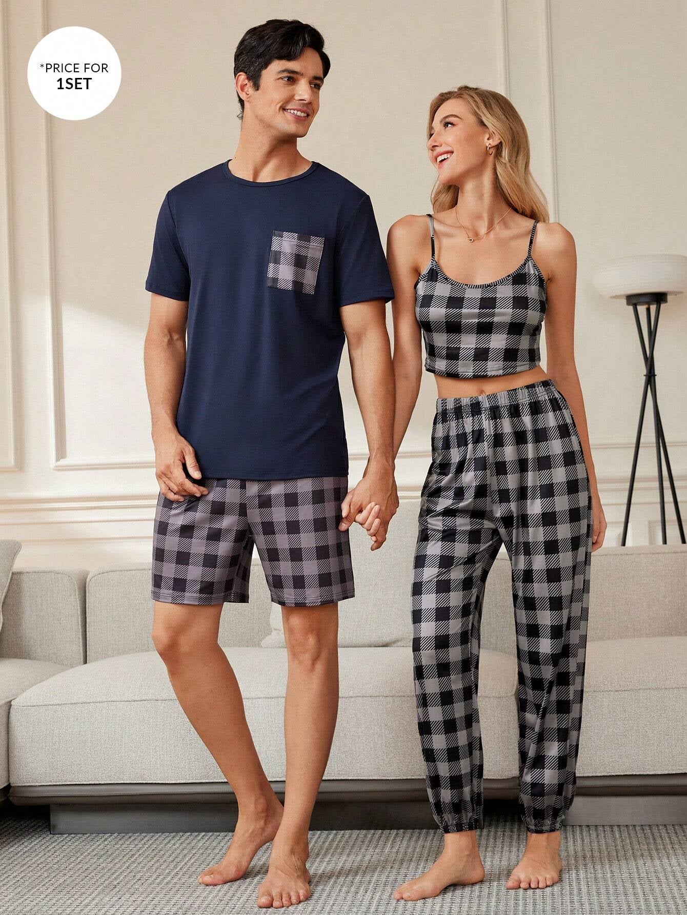 Plaid Pattern Women'S Pajama Set