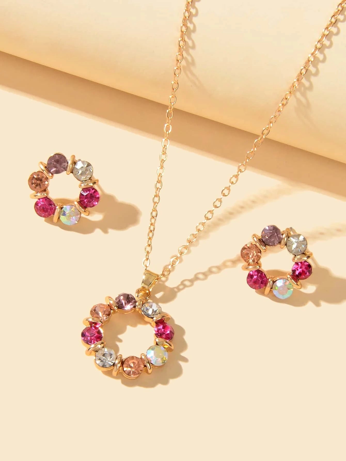 3Pcs/Set Glamorous Cubic Zirconia Water-Drop Decor Jewelry Set for Women for Daily Decoration
