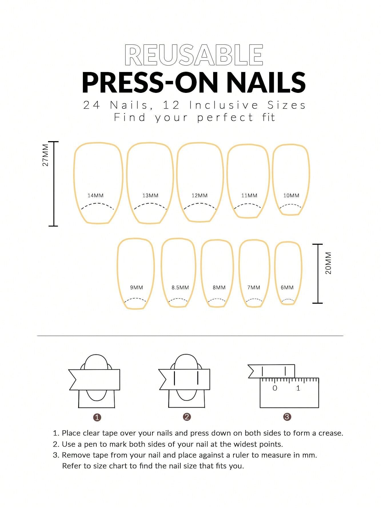 Green Smudged Gold Edge Short Square Wear Nails 24Pcs + 1 Piece of Jelly Glue + 1 Piece of Nail File