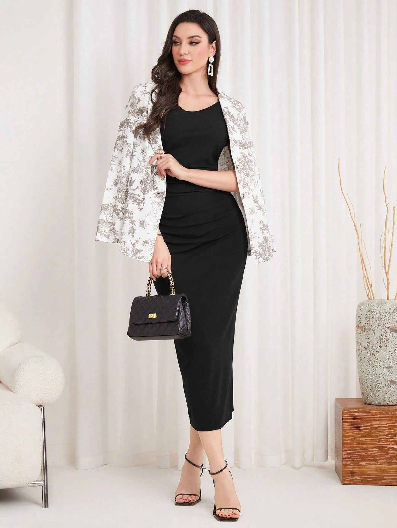 Mulvari Solid Color Spaghetti Strap Dress