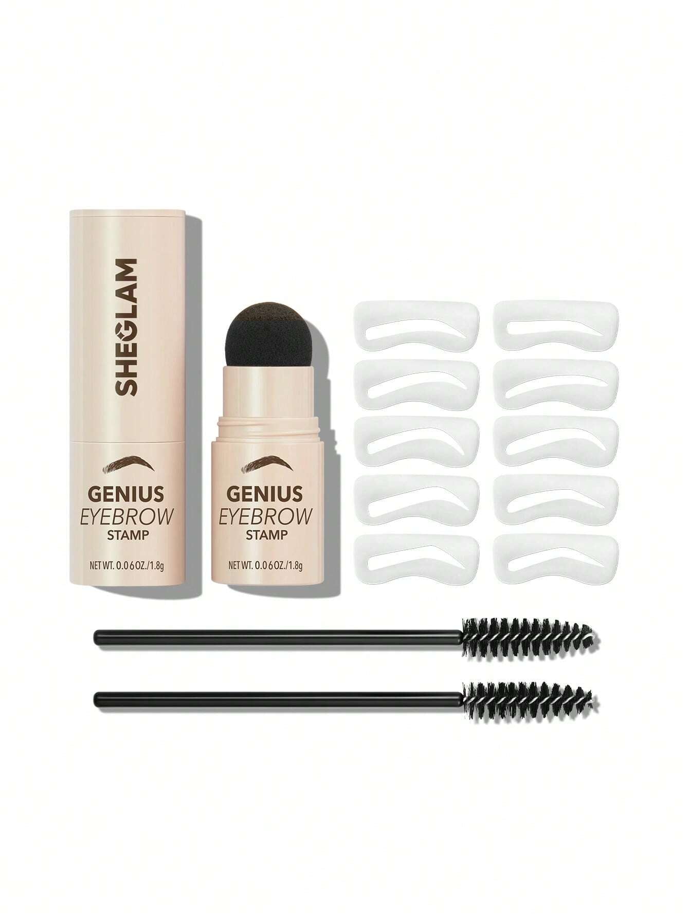 SHEGLAM Genius Eyebrow Stamp-Espresso Natural Eyebrow Powder Easy to Use One Step Eyebrow Shaping Kit Eyebrow Stencil Kit Eye Make up Black Friday Sale Eyebrow