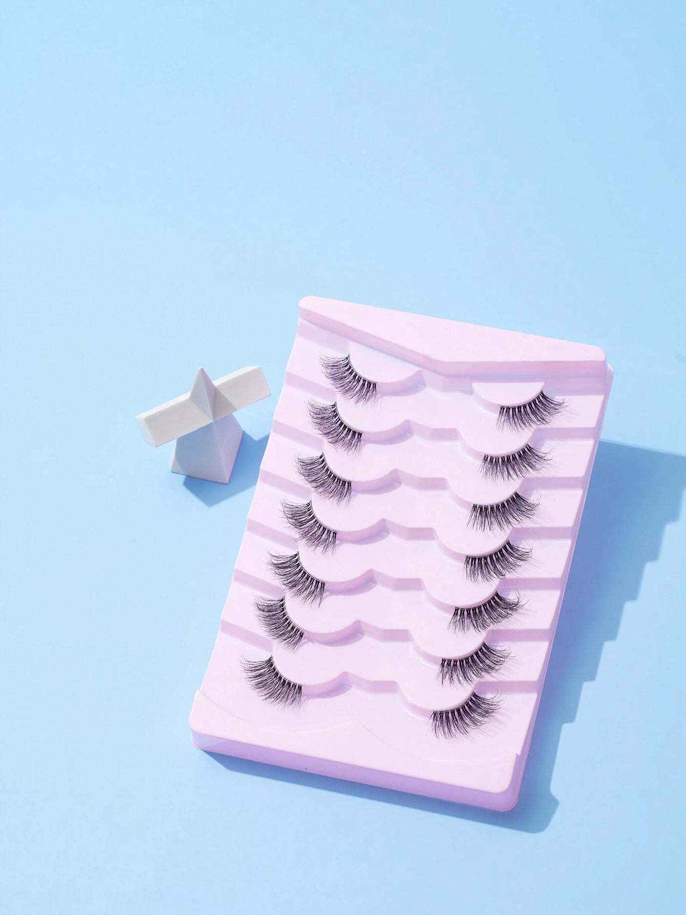 7Pairs/Set Natural Long 3D Crossed Transparent Stem False Eyelashes 5-13Mm