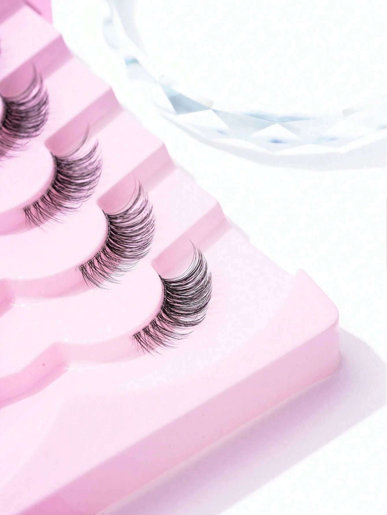 7Pairs/Set Natural Long 3D Crossed Transparent Stem False Eyelashes 5-13Mm
