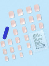 Upgrade Your Look with 24Pcs Short Coffin Shape Simple Pink & White Gradient Jelly Gel Press on Nails, Suitable for Women and Girls
