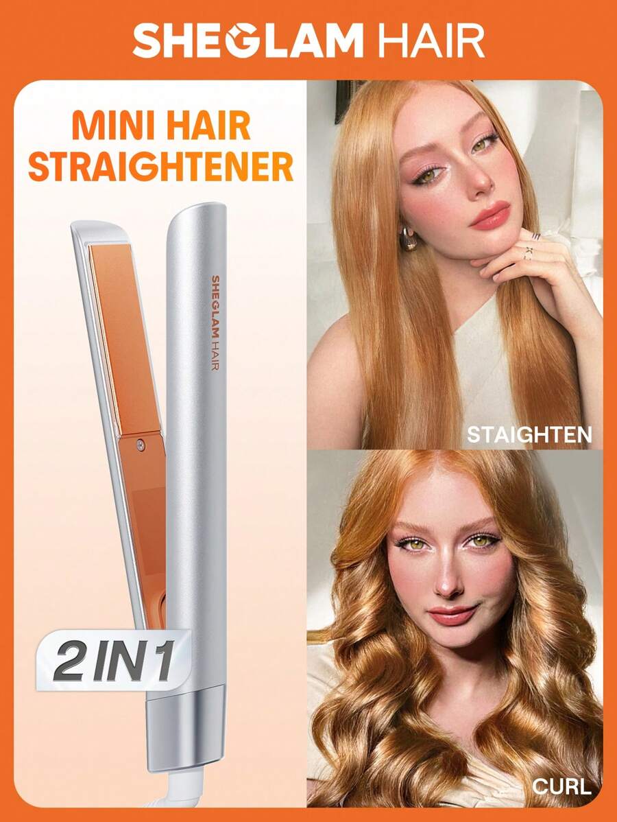 SHEGLAM HAIR الرفيق السفري مكواة الشعر الصغيرة ، مكواة الشعر الصغيرة