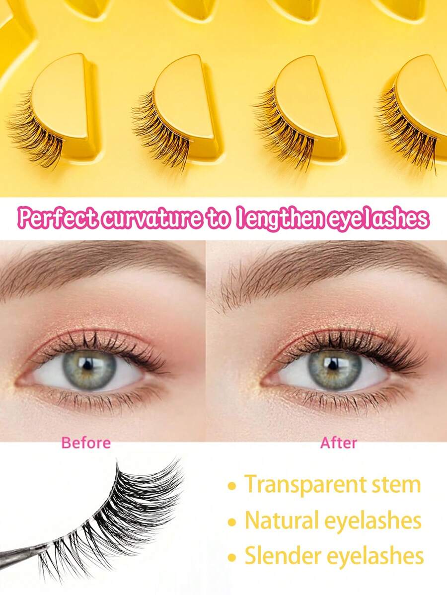 SHEIN طقم 5 أزواج رموش عين القطة النصفية