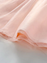 Young Girls Contrast Lace Bow Front Mesh Hem Party Dress