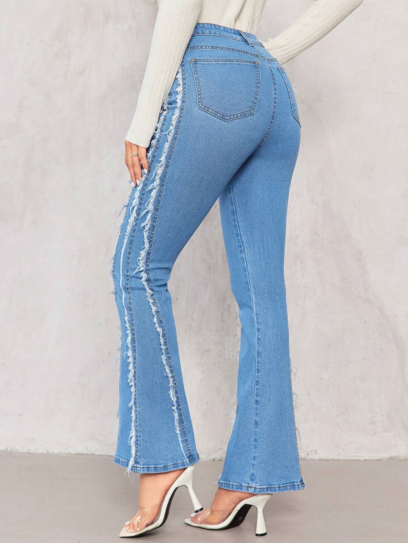 Privé Raw Trim Flare Leg Jeans