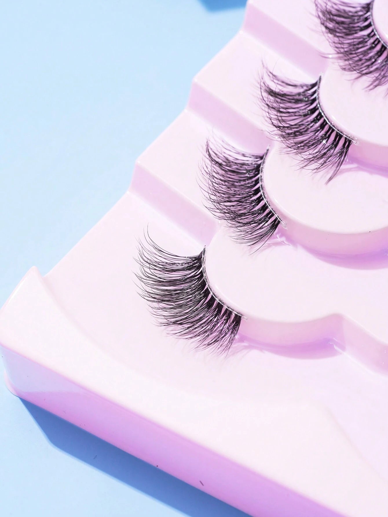 7Pairs/Set Natural Long 3D Crossed Transparent Stem False Eyelashes 5-13Mm