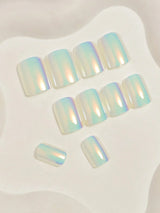 24Pcs Long Almond Press on Nails - Cool Metallic Chrome Champagne False Nails | Punk Metal Chrome Finish Medium Reusable Fake Nails in 12 Sizes - Nail Kits as Gift for Women and Girls & 1Sheet Tape & 1Pc Nail File