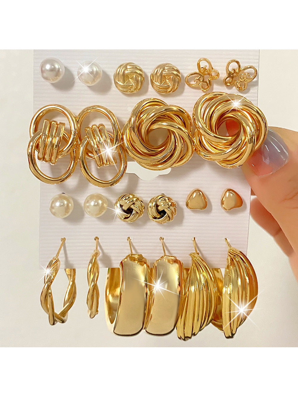 11Pairs Butterfly Geometric Decor Earrings Set