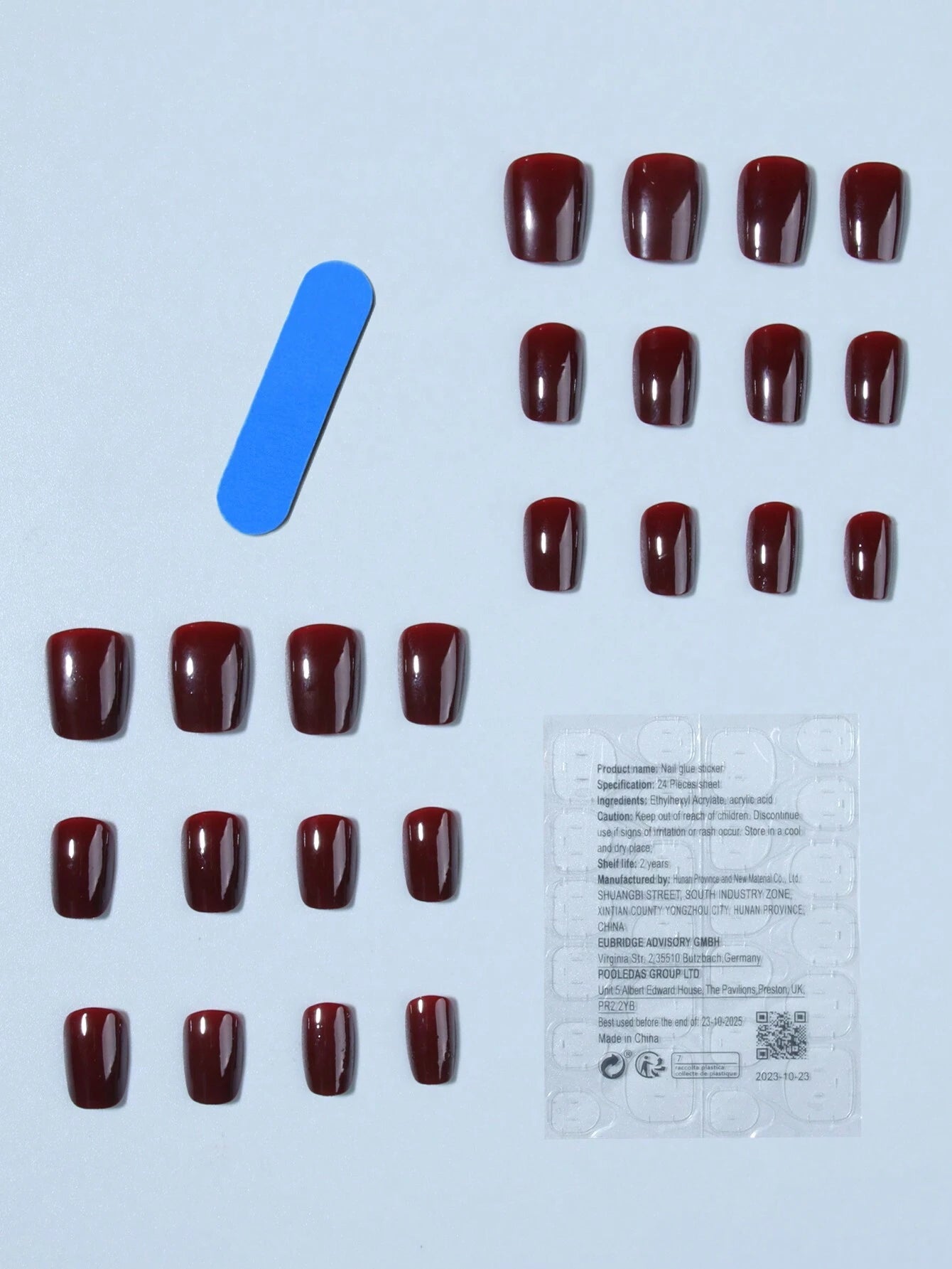 Instantly Upgrade Your Look with 24Pcs Short Coffin Red Matte Solid Fake Nail & 1Sheet Tape & 1Pc Nail File