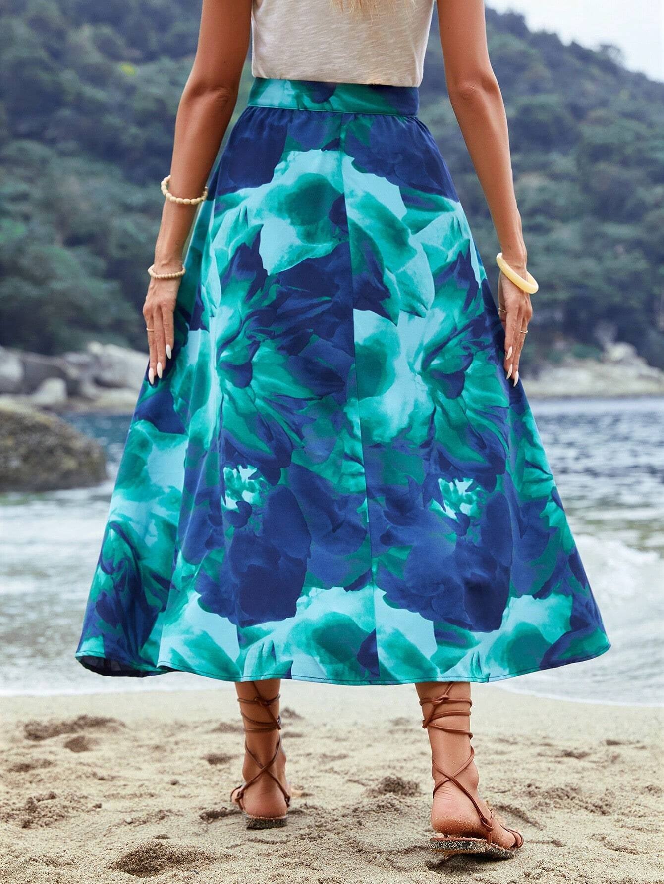 Full Printed Maxi Skirt