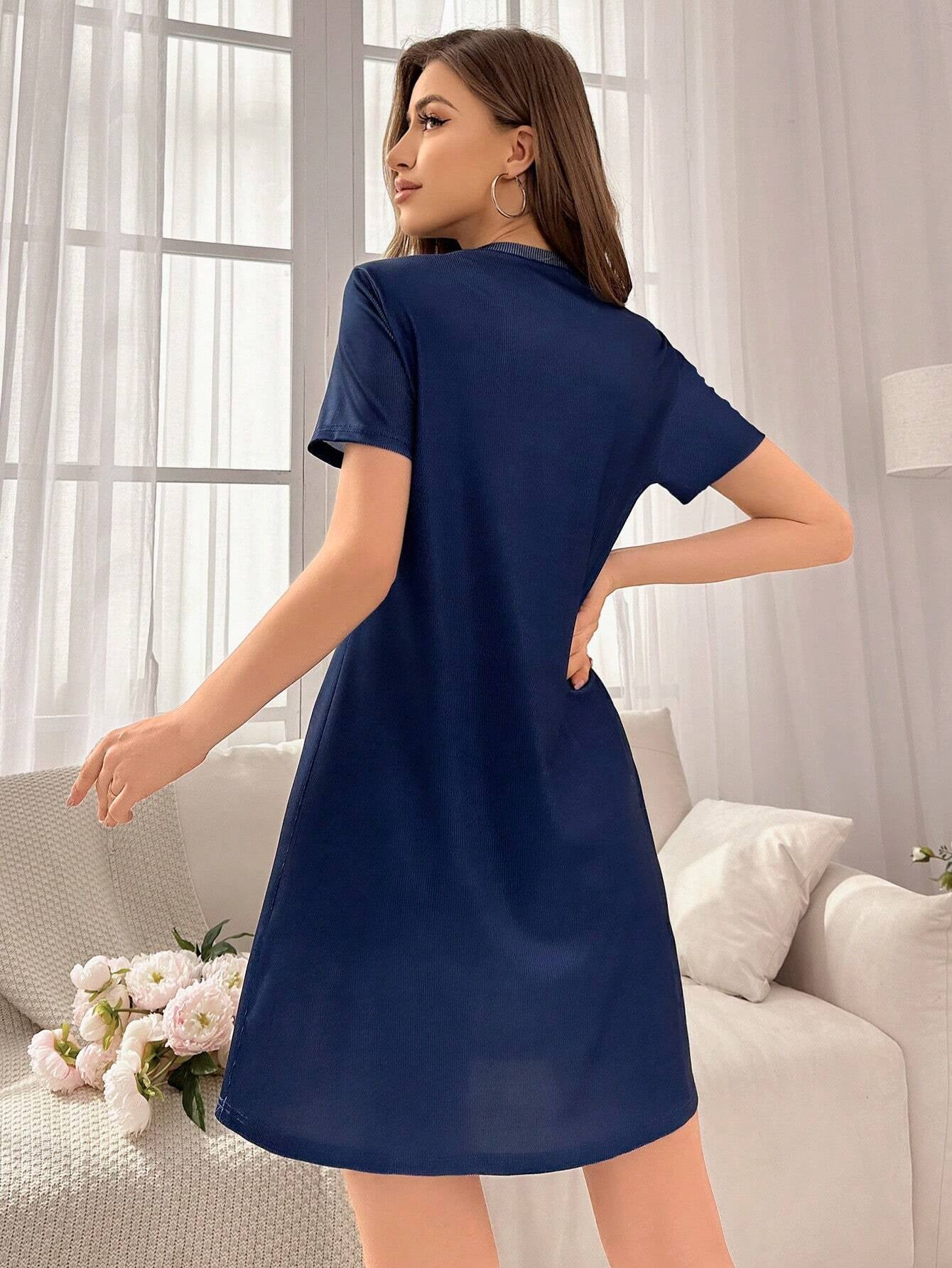 Women'S Letter Print Home Clothes One-Piece Dress