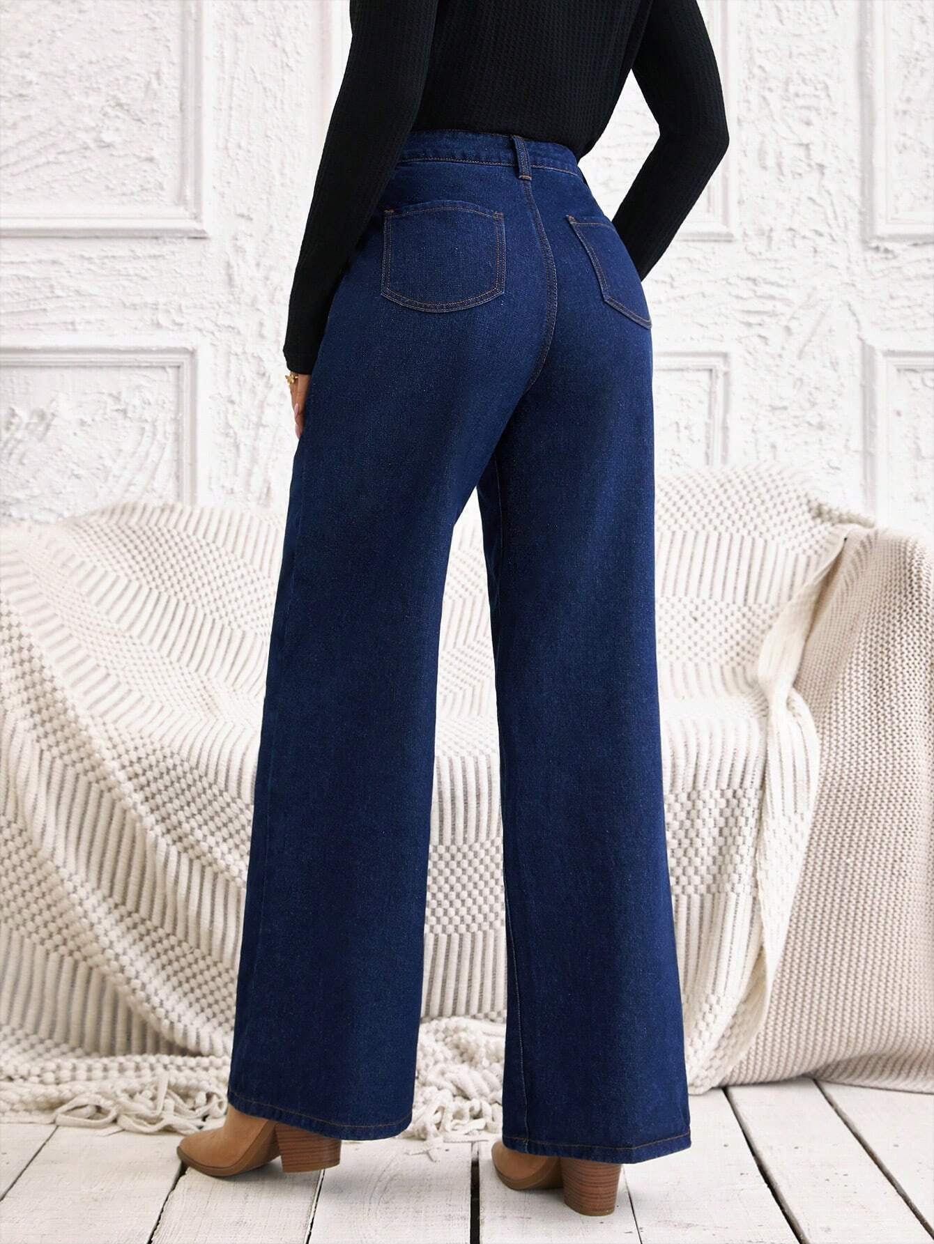 LUNE High Waist Wide Leg Jeans