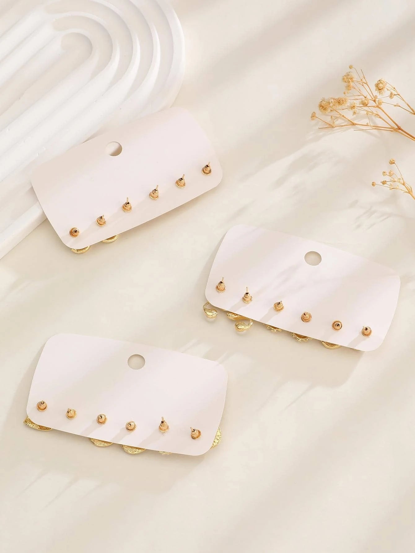 9Pairs/Set Fashionable Zinc Alloy Rhinestone Moon & Faux Pearl Decor Stud Earrings for Women for Daily Decoration