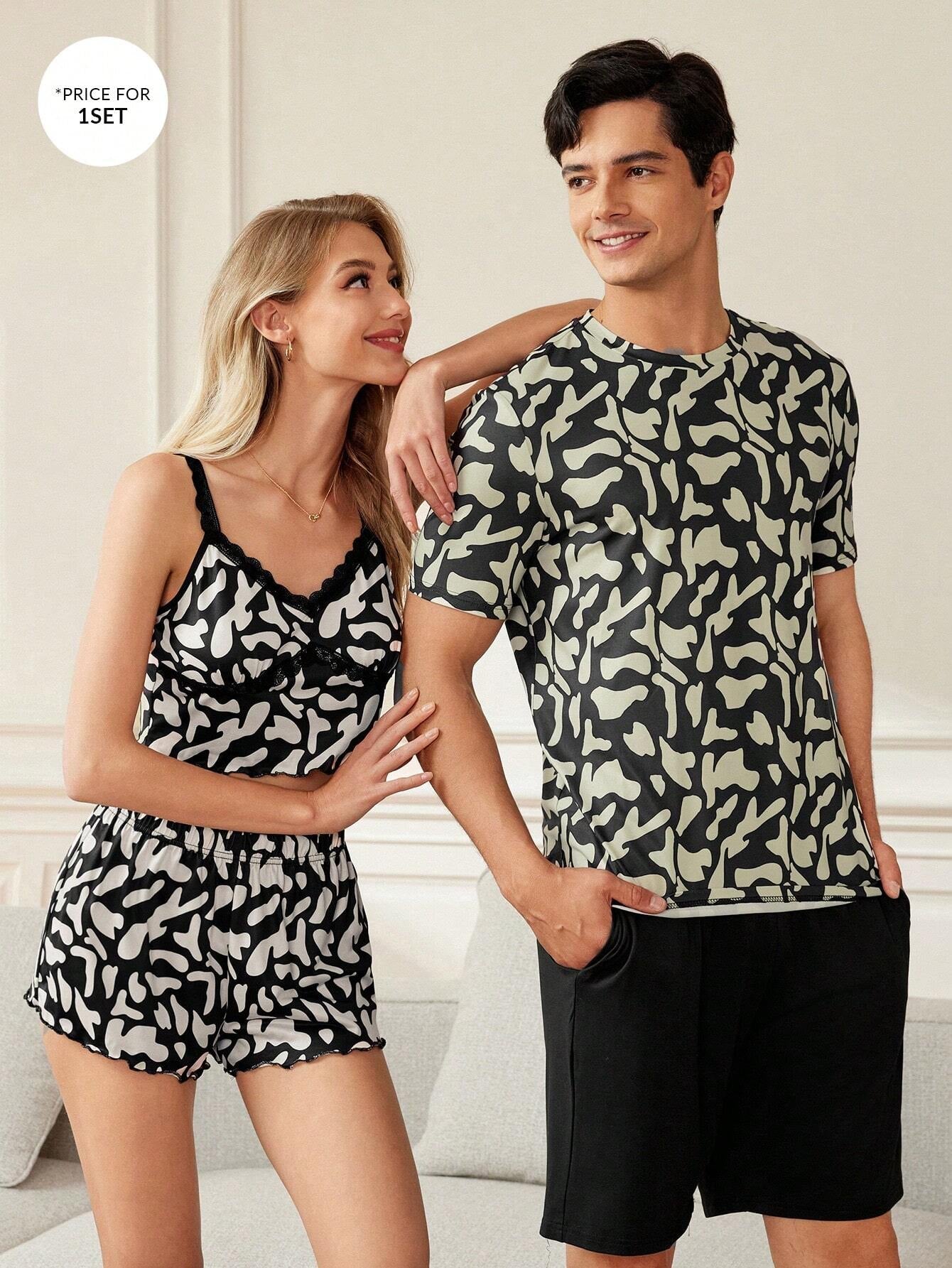Women'S Print Spaghetti Strap Pajama Set