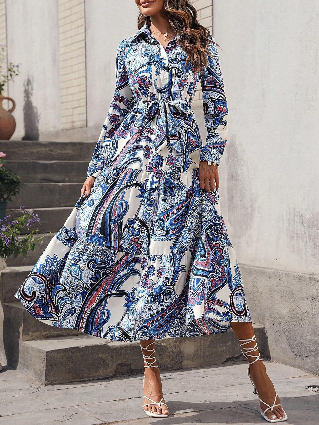Clasi Paisley Print Vacation Dress